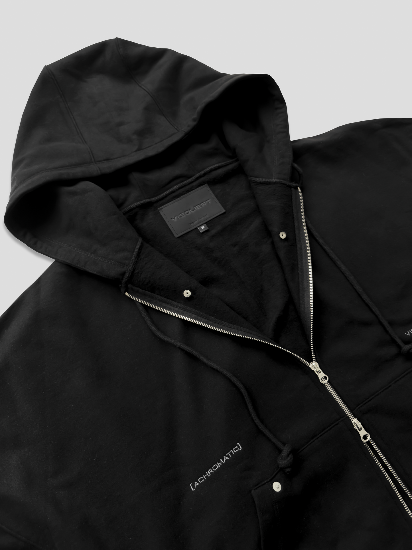 BLACK ZIP-UP HOODIE