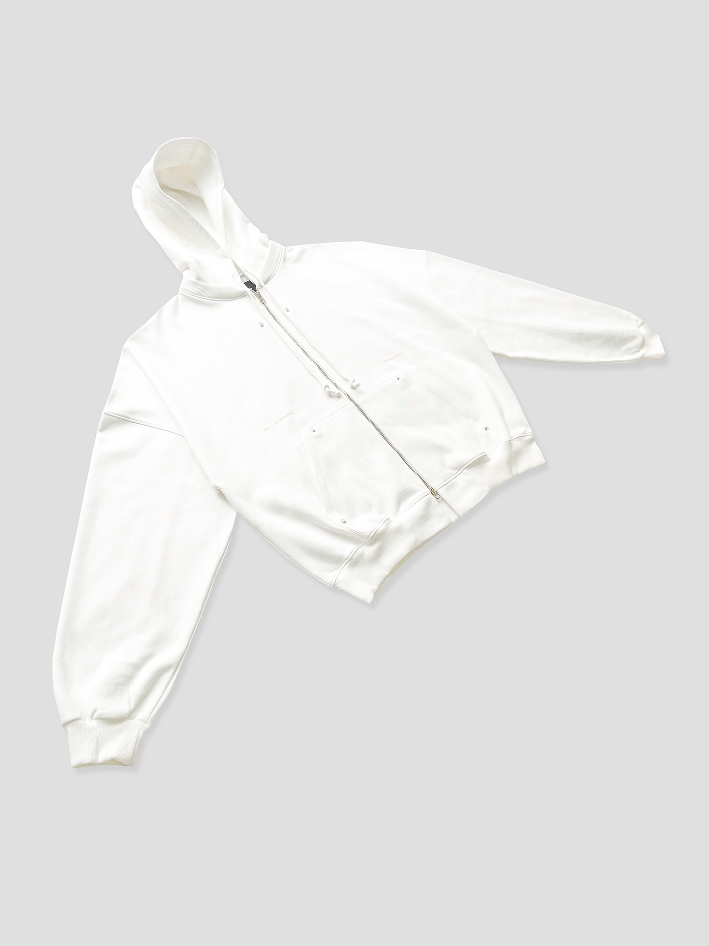 PEARL WHITE ZIP-UP HOODIE