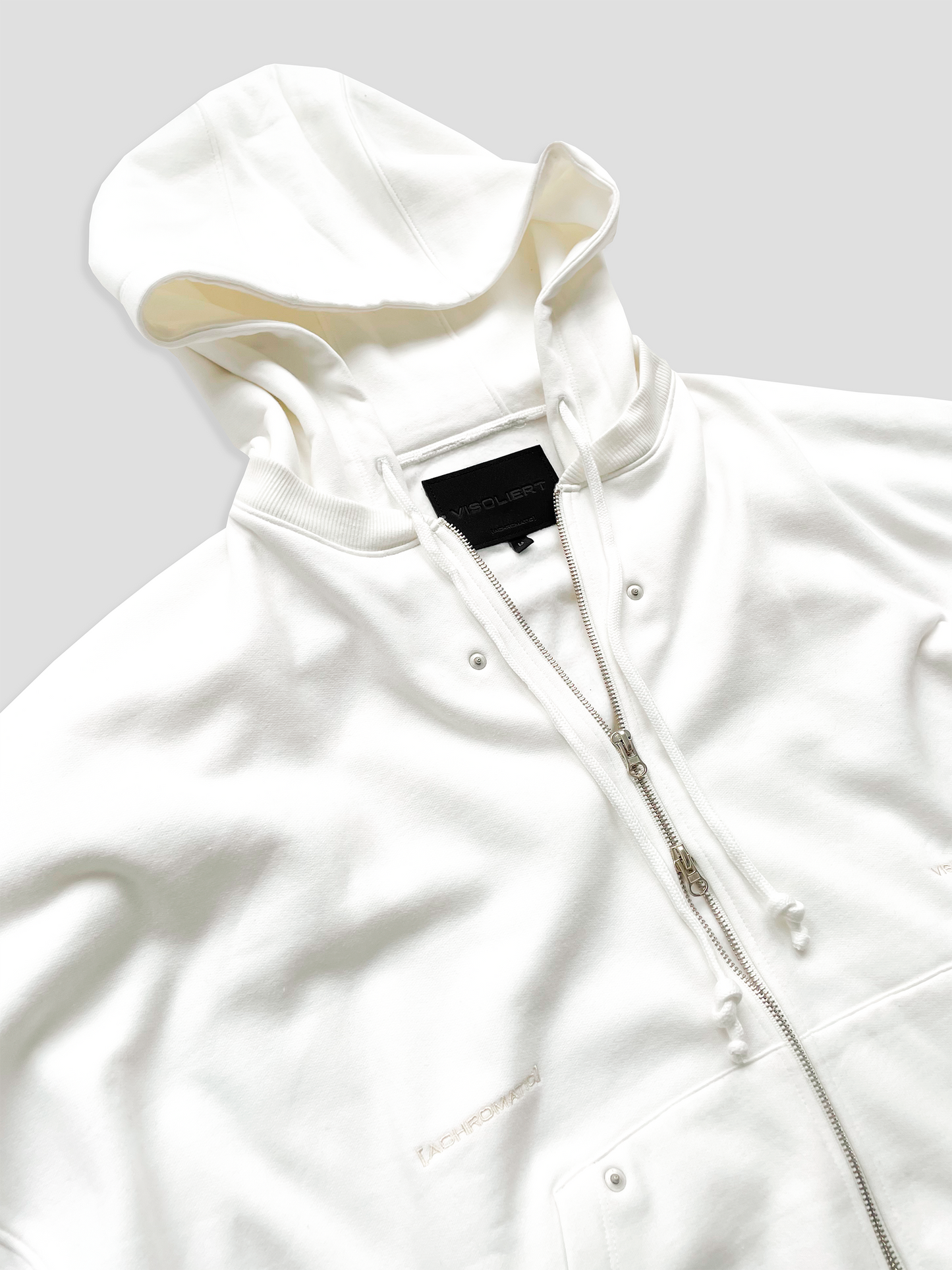 PEARL WHITE ZIP-UP HOODIE