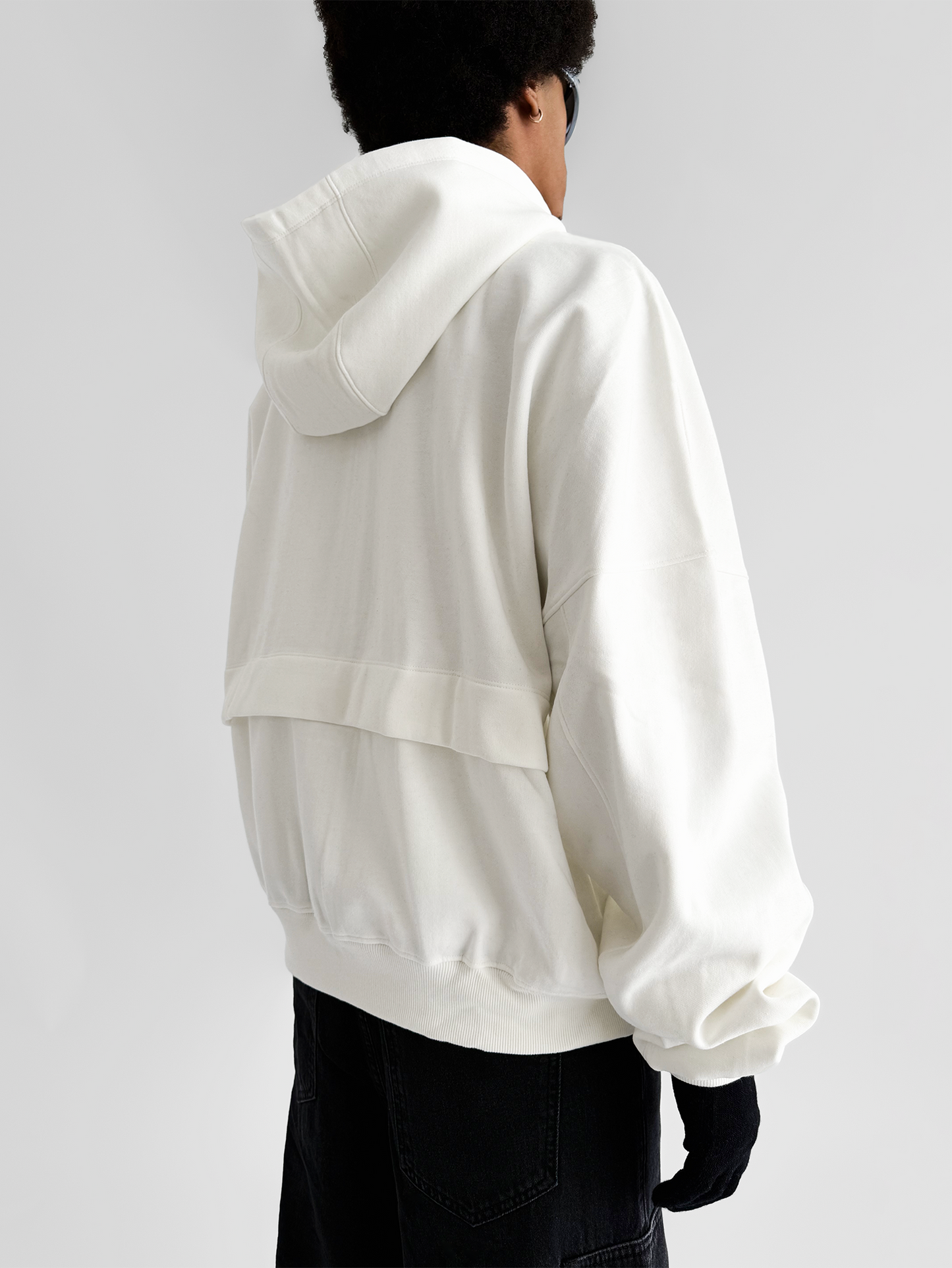PEARL WHITE ZIP-UP HOODIE