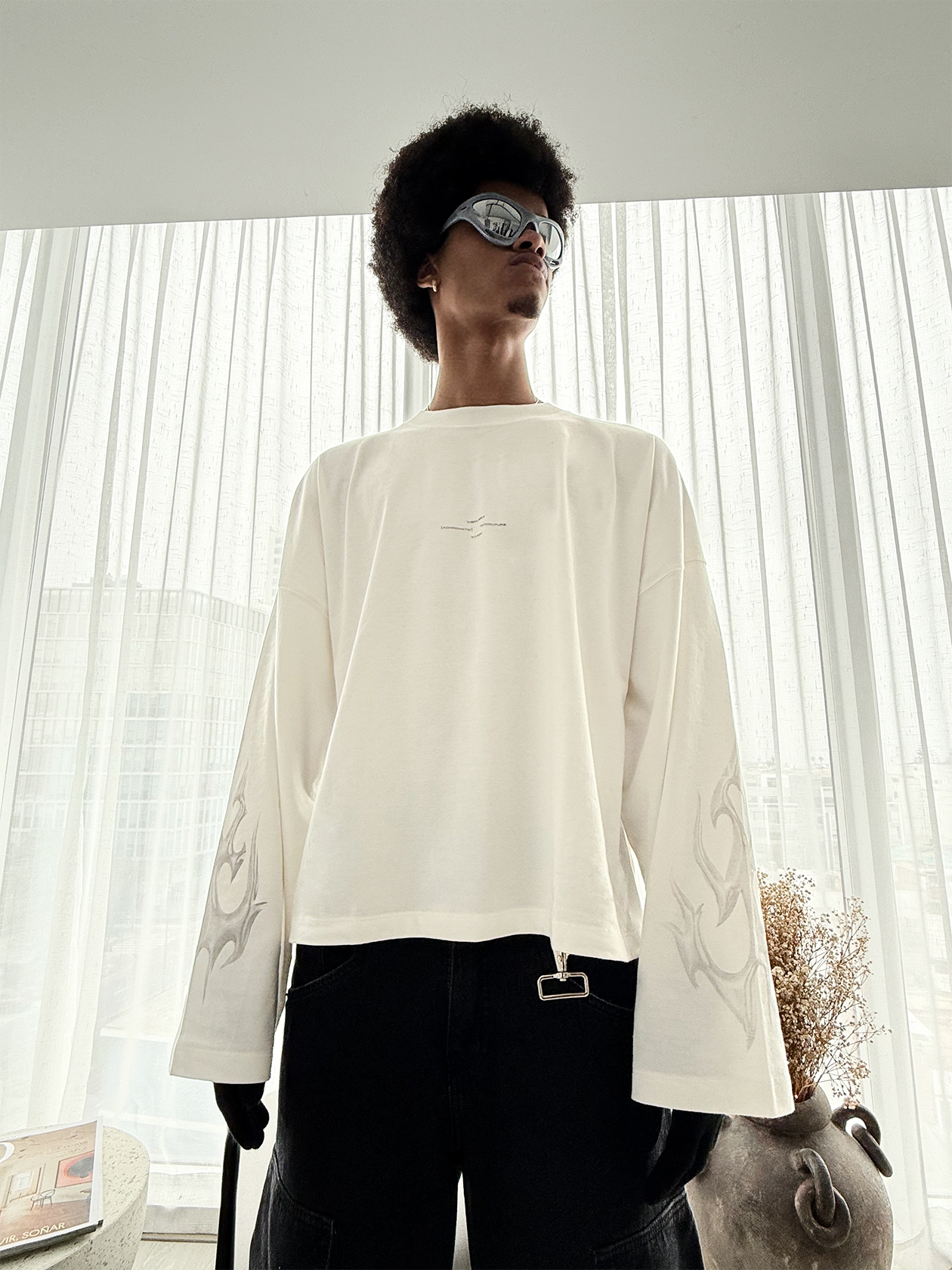 PEARL WHITE LONG SLEEVE T-SHIRT