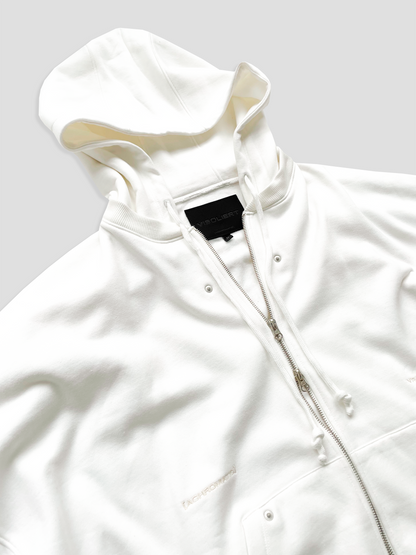 PEARL WHITE ZIP-UP HOODIE