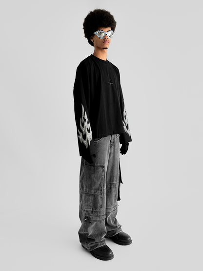 BLACK LONG SLEEVE T-SHIRT